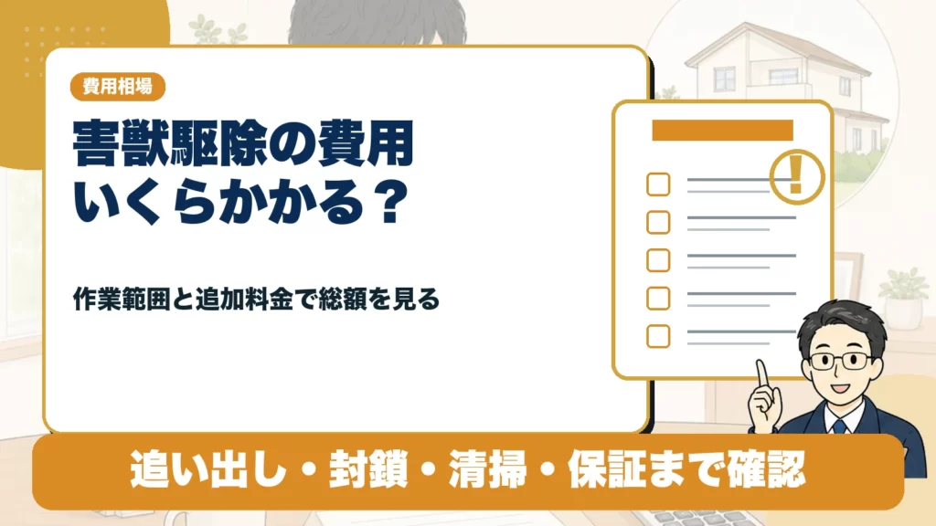 害獣駆除の費用相場はいくら？見積もりで確認すべき作業範囲と追加料金のアイキャッチ画像