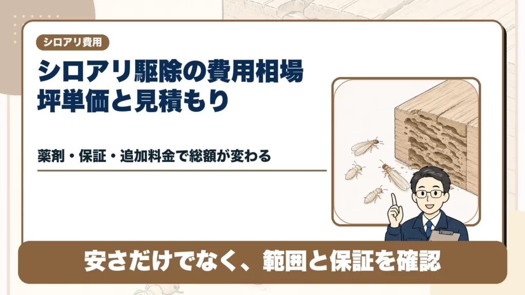 シロアリ駆除の費用相場はいくら？坪単価・見積もりで確認することのアイキャッチ画像